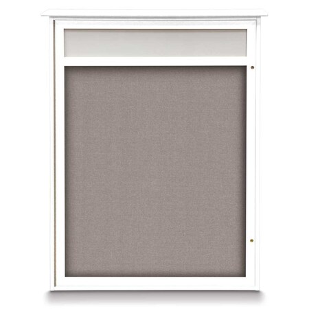 United Visual Products Double Door Enclosed Indoor Letterboard UV1142H-WHITE-GREYVL